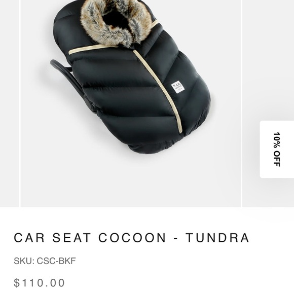 7 A.M. Enfant Black Puffer Car Seat Cover - Picture 4 of 4